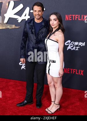 Los Angeles, États-Unis. 17 juillet 2024. LOS ANGELES, CALIFORNIE, ÉTATS-UNIS - 17 JUILLET : Ralph Macchio et sa fille Julia Macchio arrivent à la projection spéciale de Los Angeles de 'Cobra Kai' saison 6 - partie 1 de Netflix qui se tient au Autry Museum of the American West à Griffith Park le 17 juillet 2024 à Los Angeles, Californie, États-Unis. (Photo de Xavier Collin/image Press Agency) crédit : image Press Agency/Alamy Live News Banque D'Images