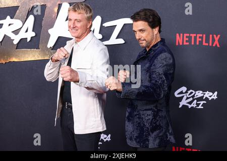 Los Angeles, États-Unis. 17 juillet 2024. LOS ANGELES, CALIFORNIE, États-Unis - 17 JUILLET : William Zabka et Ralph Macchio arrivent à la projection spéciale de Los Angeles de la saison 6 de 'Cobra Kai' de Netflix - partie 1 qui se tient au Musée Autry de l'Ouest américain à Griffith Park le 17 juillet 2024 à Los Angeles, Californie, États-Unis. (Photo de Xavier Collin/image Press Agency) crédit : image Press Agency/Alamy Live News Banque D'Images