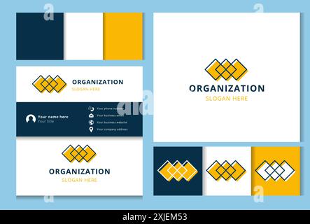 Design de carte de visite avec logo moderne et géométrique Illustration de Vecteur
