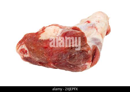 Jambon de porc cru, cuisse de porc, isolé sur fond blanc Banque D'Images