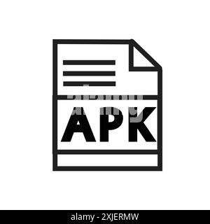 Icône de formate de fichier APK simple vecteur plat symbole contour collection logo Illustration de Vecteur