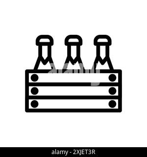 Bouteilles de bière dans la conception d'icône de panier par Ayaan simple plat de vecteur symbole contour de collection logo Illustration de Vecteur