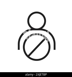 Icône de bloc utilisateur simple plat symbole vectoriel contour collection logo Illustration de Vecteur