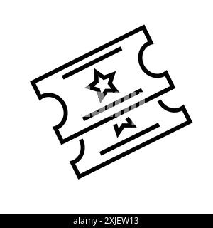 icône de billet de cinéma simple plat symbole vectoriel contour de collection logo Illustration de Vecteur