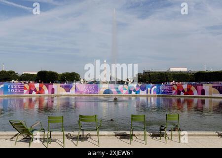 Paris, France. 18 juillet 2024. Illustration avant les Jeux Olympiques Paris 2024 le 18 juillet 2024 à Paris, France - photo Julien Biehler/DPPI Media/Panoramic Credit : DPPI Media/Alamy Live News Banque D'Images