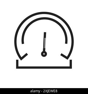 icône de compteur de vitesse simple symbole de vecteur plat contour collection logo Illustration de Vecteur