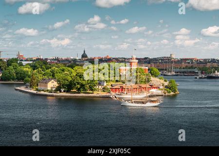 Kastellet est une petite citadelle situé sur l'îlot de Kastellholmen au centre de Stockholm, Suède Banque D'Images