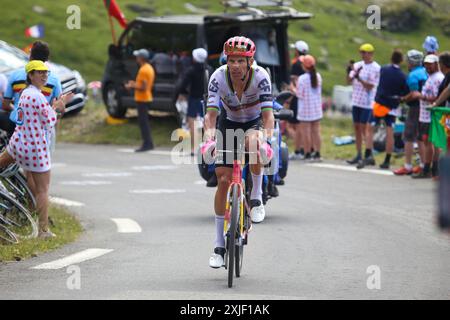 13 juillet 2024, Bareges, Occitanie, France : Bareges, France, 13 juillet 2024 : EF Education First - cycliste EasyPost, Rui Costa (114) lors de la 14ème étape du Tour de France 2024 entre Pau et Saint-Lary-Soulan Pla dÂ'Adet, le 13 juillet 2024, à Bareges, France. (Crédit image : © Alberto Brevers/Pacific Press via ZUMA Press Wire) USAGE ÉDITORIAL SEULEMENT! Non destiné à UN USAGE commercial ! Banque D'Images