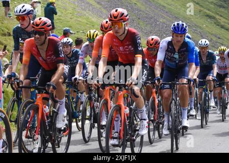 Bareges, Occitanie, France. 13 juillet 2024. Bareges, France, 13 juillet 2024 : le cycliste INEOS Grenadiers Carlos Rodriguez (31 ans) lors de la 14ème étape du Tour de France 2024 entre Pau et Saint-Lary-Soulan Pla dÂ'Adet, le 13 juillet 2024, à Bareges, France. (Crédit image : © Alberto Brevers/Pacific Press via ZUMA Press Wire) USAGE ÉDITORIAL SEULEMENT! Non destiné à UN USAGE commercial ! Banque D'Images