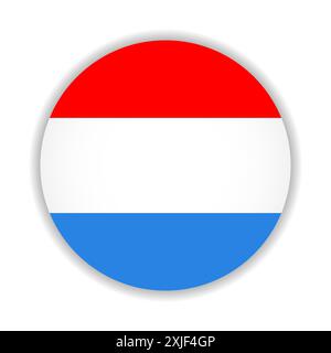 Drapeau rond du Luxembourg. Illustration vectorielle. Illustration de Vecteur