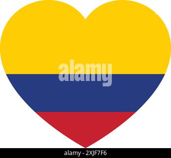 Drapeau de la Colombie en forme de coeur, symbole de l'amour Illustration de Vecteur