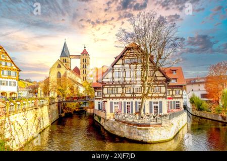 Vieille ville d'Esslingen, Neckar, Allemagne Banque D'Images