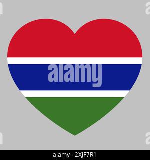 Drapeau de Gambie en forme de coeur, symbole de l'amour Illustration de Vecteur