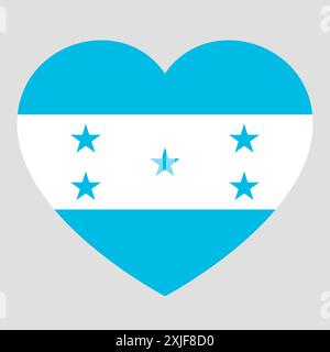 Drapeau du Honduras en forme de coeur, symbole de l'amour Illustration de Vecteur