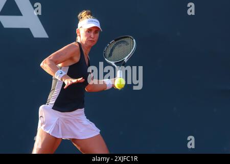 Palerme, Italie. 17 juillet 2024. Jil Teichmann lors du match de la WTA contre Diane Parry au Palermo Ladies Open 2024. (Photo d'Antonio Melita/Pacific Press) crédit : Pacific Press Media production Corp./Alamy Live News Banque D'Images