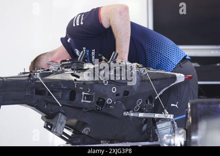 Williams Racing FW46, boîte de vitesses mécanique détaillée, boite de vitesse lors du Grand Prix de Hongrie de formule 1 2024, 13e manche du Championnat du monde de formule 1 2024 du 19 au 21 juillet 2024 sur le Hungaroring, à Mogyorod, Hongrie Banque D'Images