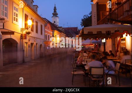Rue Tkalciceva dans la vieille ville de Zagreb en Croatie en Europe Banque D'Images