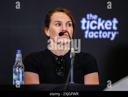 BIRMINGHAM, ROYAUME-UNI. 18 juillet 24. Chantelle Cameron lors de la conférence de presse finale Queensberry Magnificent 7 à Oasis suite, Crowne Plaza Birmingham NEC le jeudi 18 juillet 2024 à BIRMINGHAM, ANGLETERRE. Crédit : Taka G Wu/Alamy Live News Banque D'Images