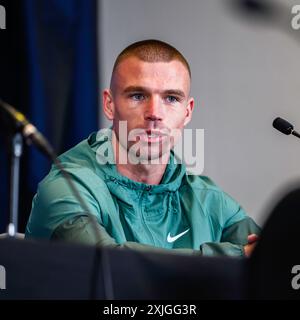 BIRMINGHAM, ROYAUME-UNI. 18 juillet 24. Andrew Cain lors de la conférence de presse finale Queensberry Magnificent 7 à Oasis suite, Crowne Plaza Birmingham NEC le jeudi 18 juillet 2024 à BIRMINGHAM, ANGLETERRE. Crédit : Taka G Wu/Alamy Live News Banque D'Images