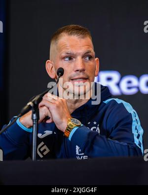 BIRMINGHAM, ROYAUME-UNI. 18 juillet 24. Ashley Lane lors de la conférence de presse finale Queensberry Magnificent 7 à Oasis suite, Crowne Plaza Birmingham NEC le jeudi 18 juillet 2024 à BIRMINGHAM, ANGLETERRE. Crédit : Taka G Wu/Alamy Live News Banque D'Images