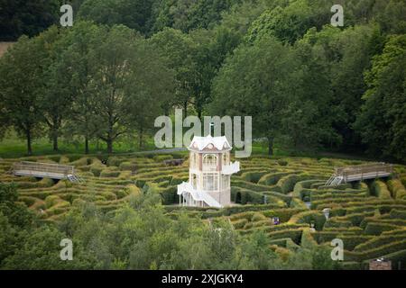 Au Drielandenpunt (point à trois pays ou tripoint), où la Belgique, l'Allemagne et les pays-Bas se rencontrent, vous pouvez visiter 3 pays en une seule fois Banque D'Images