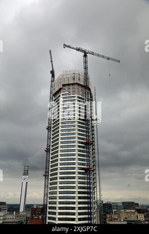 Construction du premier bâtiment octogonal au monde à Birmingham Banque D'Images