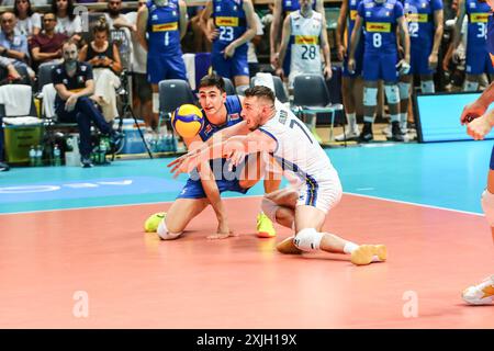 Fabio Balaso pendant le test match - Italie vs Argentine, test match de volleyball à Bologne, Italie, 18 juillet 2024 Banque D'Images