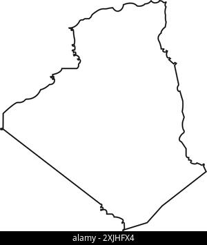 Conception de symbole d'icône de carte d'Algérie Illustration de Vecteur