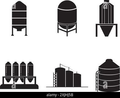 icône d'illustration de silo conception de symbole Illustration de Vecteur