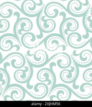 Motif floral. Papier peint baroque, damassé. Arrière-plan vectoriel transparent. Ornement blanc et bleu. Illustration de Vecteur