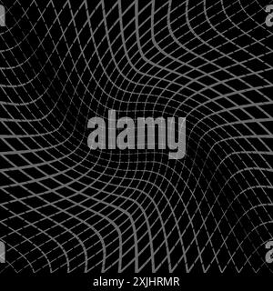 Maille texturée moderne et élégante. Motif vectoriel sans couture. Mosaïques géométriques répétitives. Texture noire et grise. Illustration de Vecteur