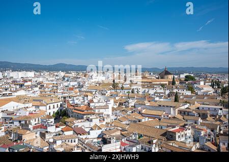 Vue du centre-ville de Cordoue d'en haut, Espagne Banque D'Images