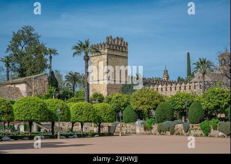 Jardins de l'Alcazar à Cordoue, Espagne Banque D'Images