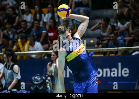 Yuri Romano pendant le test match - Italie vs Argentine, test match de volleyball à Bologne, Italie, 18 juillet 2024 Banque D'Images