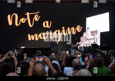 Milano, Milano. 19 juillet 2024. Concerto di Nicola Piovani nel Cortile d'onore del palazzo di Brera - Milano - Giovedì ; 17 Luglio 2024 (Foto Claudio Furlan/Lapresse) concert de Nicola Piovani dans le Cortile d'onore du Palais de Brera - Milan - jeudi 17 juillet 2024 (photo Claudio Furlan/Lapresse) crédit : LaPresse/Alamy Live News Banque D'Images
