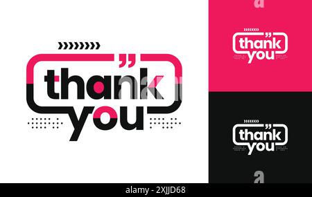 Merci vecteur de typographie de texte avec un style moderne, propre, ludique et minimaliste isolé sur fond blanc. vecteur Illustration de Vecteur