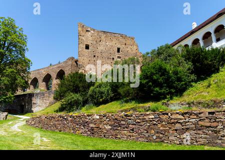 Château de Kasperk (Hrad Kasperk), République tchèque. Le château de Kasperk est un château médiéval situé au pied du parc national de Sumava. Avec son élévation Banque D'Images