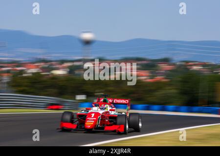 01 BEGANOVIC Dino (swe), Prema Racing, Dallara F3 2019, action lors de la 8ème manche du Championnat FIA de formule 3 2024 du 19 au 21 juillet 2024 sur le Hungaroring, à Mogyorod, Hongrie - photo Eric Alonso / DPPI Banque D'Images