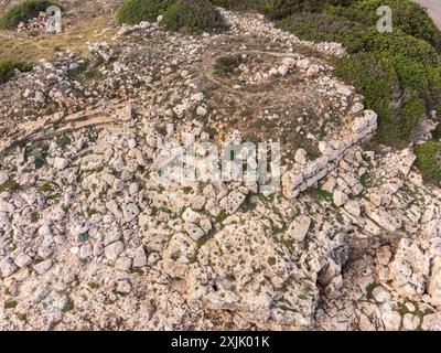 Castellot de Cala Morlanda, site archéologique, Cala Morlanda, Manacor, Majorque, îles Baléares, Espagne. Banque D'Images