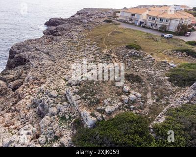 Castellot de Cala Morlanda, site archéologique, Cala Morlanda, Manacor, Majorque, îles Baléares, Espagne. Banque D'Images