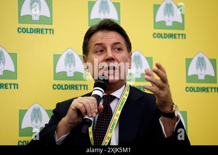 Roma, Italie. 19 juillet 2024. Assemblea Nazionale Coldiretti, Giuseppe Conte, portavoce Cinque Stelle Roma, Italia &#x2014 ; Venerd&#xec ; 19 luglio 2024 - Cronaca - (foto di Cecilia Fabiano/LaPresse) Coldiretti Assemblée nationale, Giuseppe Conte discours du président des cinq étoiles Rome, Italie - vendredi 19 juillet 2024 - Actualités - (photo par Cecilia Fabiano/LaPresse) crédit : LaPresse/Alamy Live News Banque D'Images