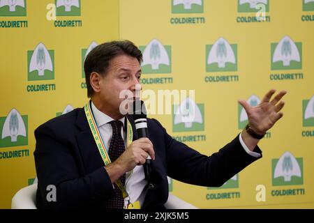 Roma, Italie. 19 juillet 2024. Assemblea Nazionale Coldiretti, Giuseppe Conte, portavoce Cinque Stelle Roma, Italia &#x2014 ; Venerd&#xec ; 19 luglio 2024 - Cronaca - (foto di Cecilia Fabiano/LaPresse) Coldiretti Assemblée nationale, Giuseppe Conte discours du président des cinq étoiles Rome, Italie - vendredi 19 juillet 2024 - Actualités - (photo par Cecilia Fabiano/LaPresse) crédit : LaPresse/Alamy Live News Banque D'Images