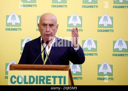 Roma, Italie. 19 juillet 2024. Assemblea Nazionale Coldiretti, Vincenzo Gesmundo segretario Coldiretti . Roma, Italia &#x2014 ; Venerd&#xec ; 19 luglio 2024 - Cronaca - (foto di Cecilia Fabiano/LaPresse) Coldiretti Assemblée nationale, Secrétaire Vincenzo Gesmundo discours Rome, Italie - vendredi 19 juillet 2024 - Actualités - (photo de Cecilia Fabiano/LaPresse) crédit : LaPresse/Alamy Live News Banque D'Images