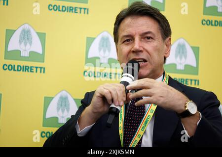 Roma, Italie. 19 juillet 2024. Assemblea Nazionale Coldiretti, Giuseppe Conte, portavoce Cinque Stelle Roma, Italia &#x2014 ; Venerd&#xec ; 19 luglio 2024 - Cronaca - (foto di Cecilia Fabiano/LaPresse) Coldiretti Assemblée nationale, Giuseppe Conte discours du président des cinq étoiles Rome, Italie - vendredi 19 juillet 2024 - Actualités - (photo par Cecilia Fabiano/LaPresse) crédit : LaPresse/Alamy Live News Banque D'Images