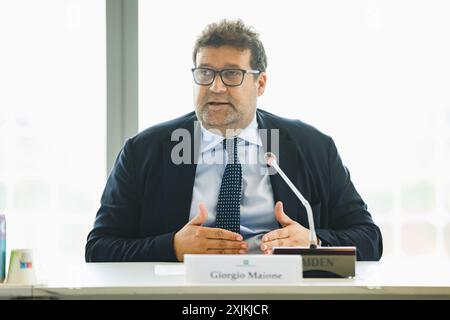 Milan, la signature du protocole d'accord entre la région Lombardie et Eni spa au Palazzo Lombardia. Sur la photo : Giorgio Maione Banque D'Images