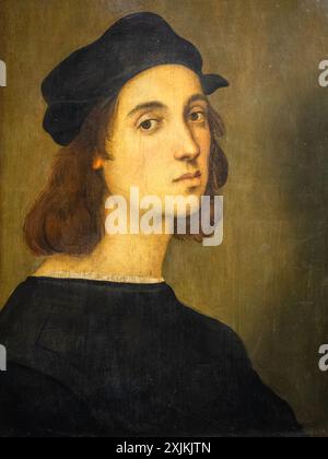 Autoportrait de Raffaello Sanzio connu sous le nom de Raffaello (1483-1520) 1506-1508 circa - huile sur panneau de bois de peuplier Banque D'Images