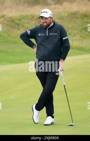 Troon, Écosse, Royaume-Uni. 19 juillet 2024. La deuxième manche du 152e championnat Open se tient au parcours de golf Royal Troon. Pic ; Shane Lowry. Iain Masterton/Alamy Live News Banque D'Images