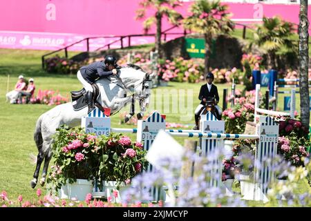 Santiago Lambre du Brésil avec Zeusz lors du CSI5* Prix cordon Group au Jumping International de Dinard le 19 juillet 2024, Dinard, France (photo de Maxime David - MXIMD Pictures) Banque D'Images