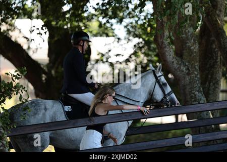 Santiago Lambre du Brésil avec Zeusz lors du CSI5* Prix cordon Group au Jumping International de Dinard le 19 juillet 2024, Dinard, France (photo de Maxime David - MXIMD Pictures) Banque D'Images