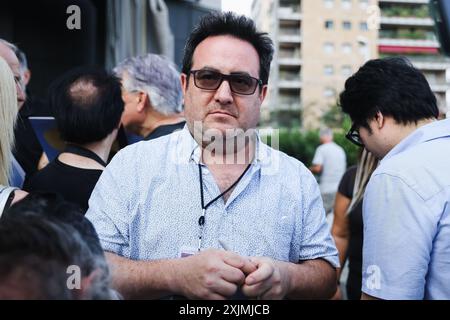 Milan, Milan, observations de célébrités - Nick Mason's Saucerful of secrets in Milan. Sur la photo : Lee Harris arrive au Teatro degli Arcimboldi pour le concert Banque D'Images